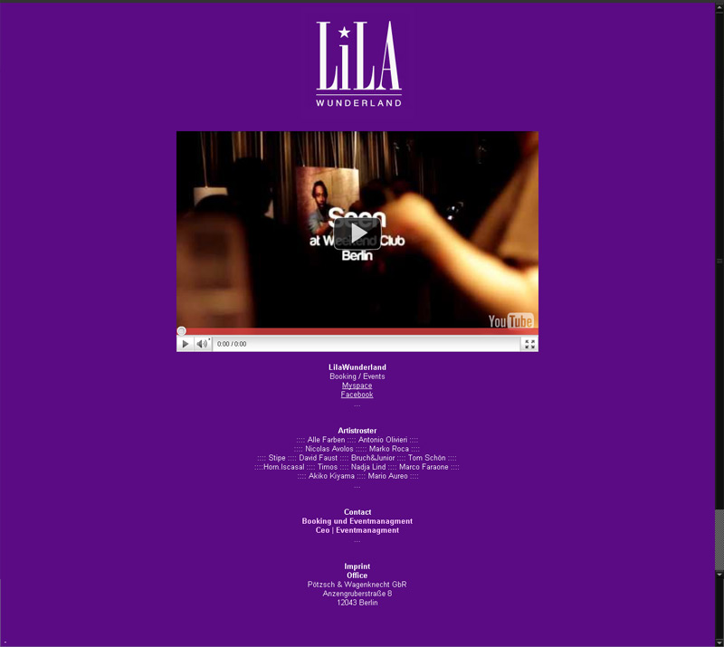 Lila Wunderland Booking & Event GbR Webseite Lila Wunderland Booking & Event GbR Webseite