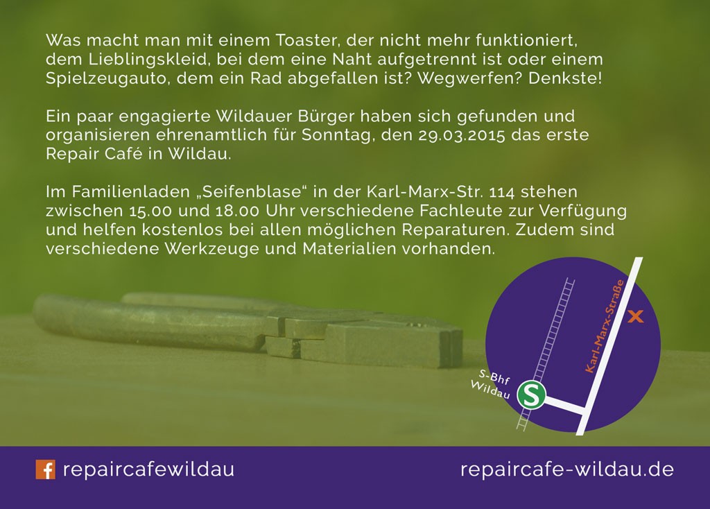 Repair Cafe Wildau Flyer hinten Repair Cafe Wildau Flyer hinten